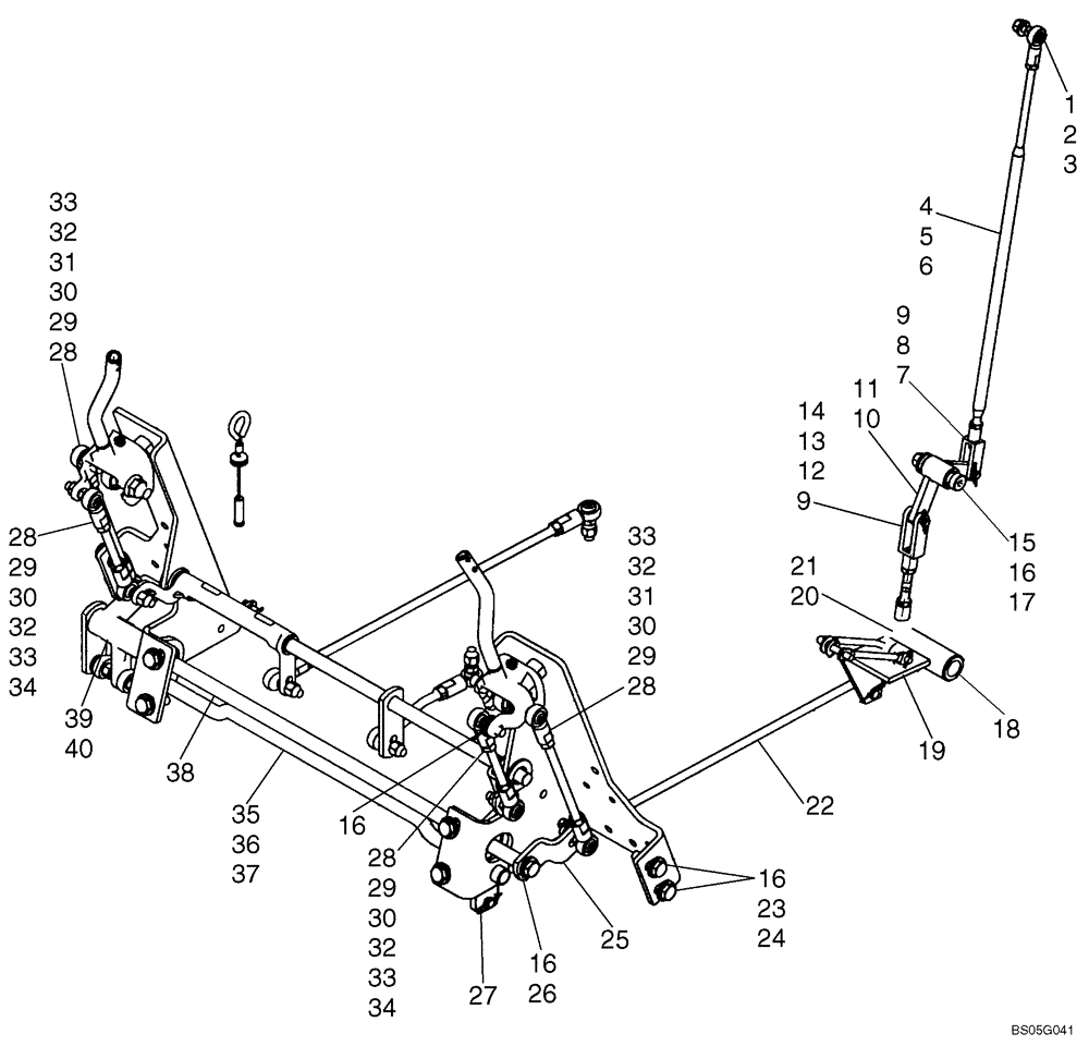 Схема запчастей Case 430 - (09-13) - CONTROLS - LOADER AND GROUND DRIVE (ROUND LINKAGE LINKS, IF USED, SEE FIGURE 09-13B REF 1, 2) (09) - CHASSIS