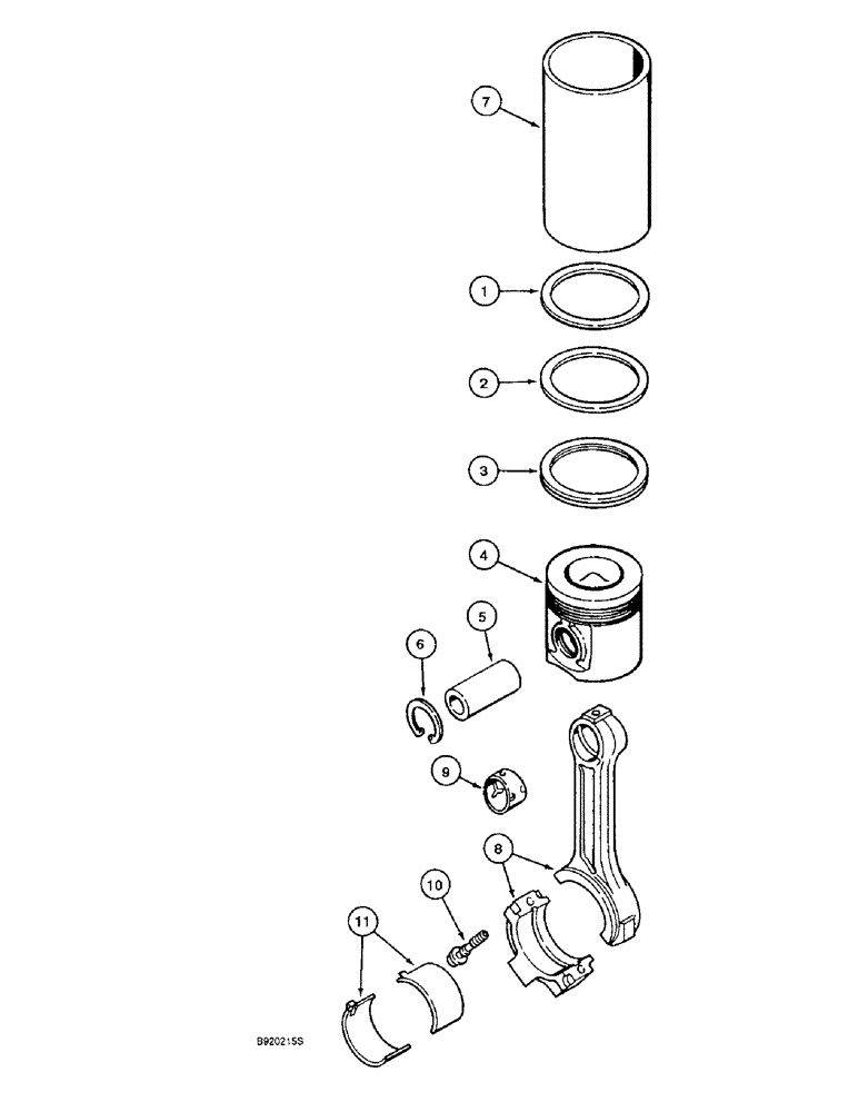 Схема запчастей Case 550E - (2-34) - PISTONS, 4-390 ENGINE (02) - ENGINE