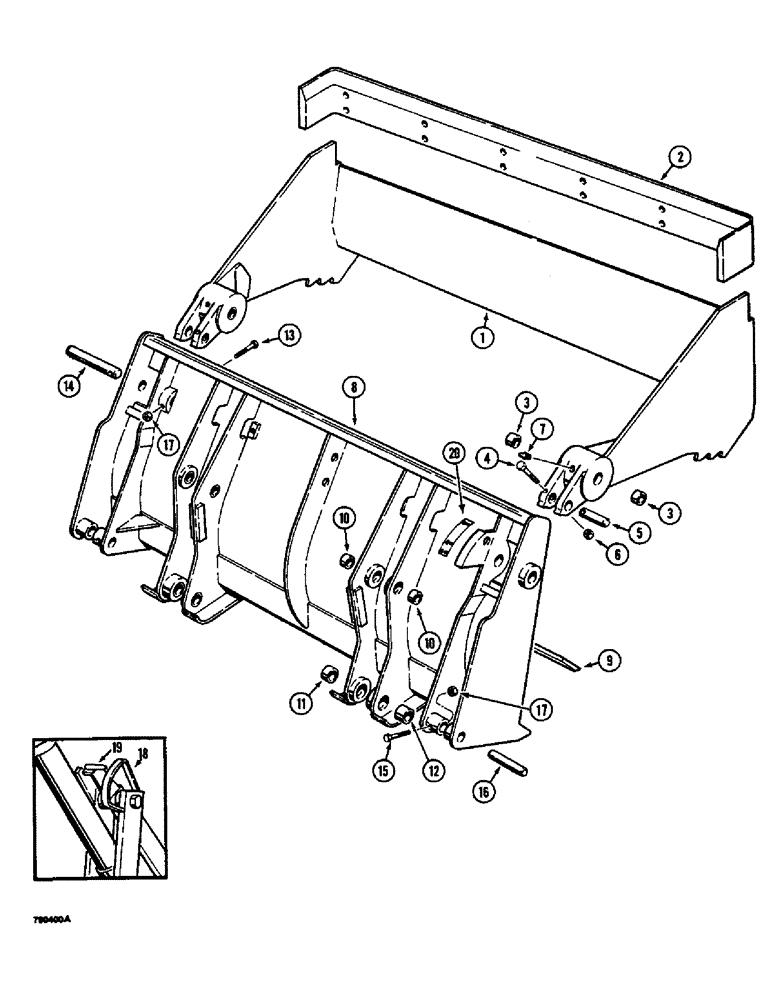 Схема запчастей Case 350B - (254) - LOADER CLAM BUCKET (05) - UPPERSTRUCTURE CHASSIS