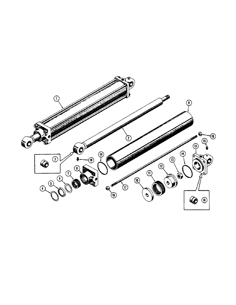 Схема запчастей Case 600 - (284) - HYDRAULIC CYLINDER ASSEMBLY (07) - HYDRAULIC SYSTEM