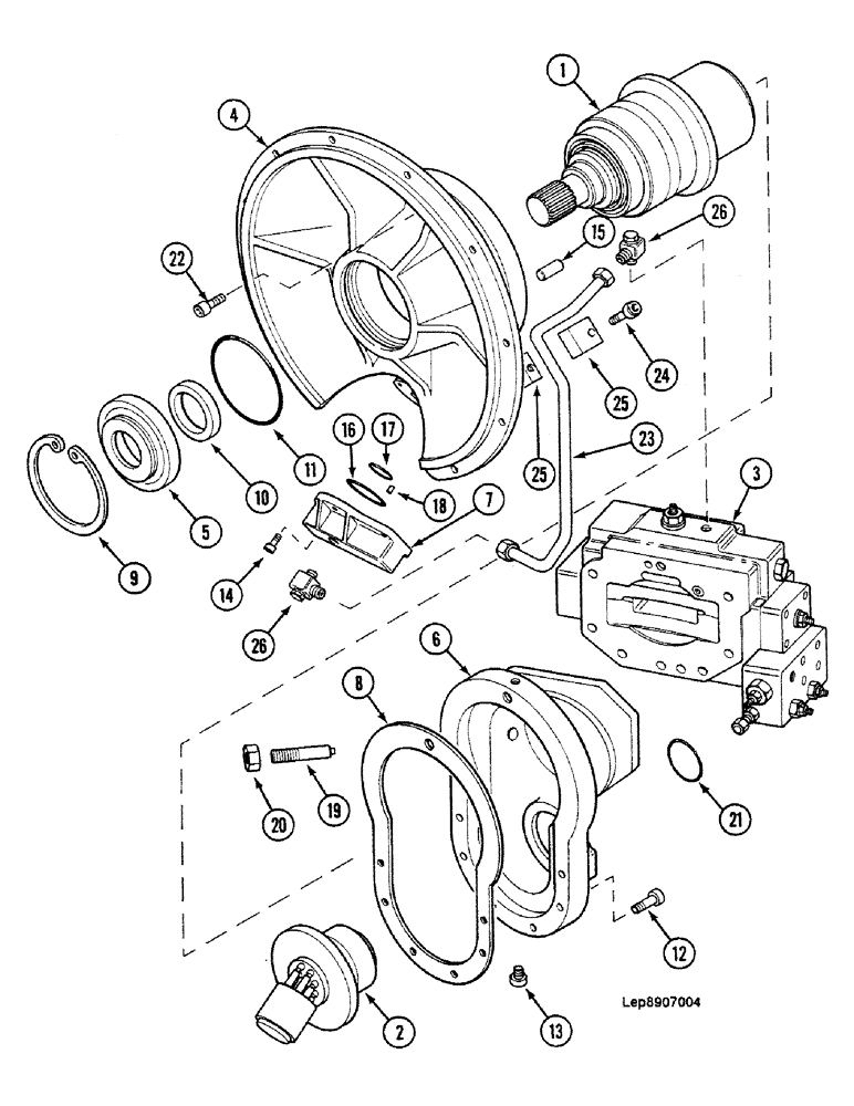 Схема запчастей Case 688C - (8B-34) - HIGH PRESSURE HYDRAULIC PUMP, (10746-) (07) - HYDRAULIC SYSTEM