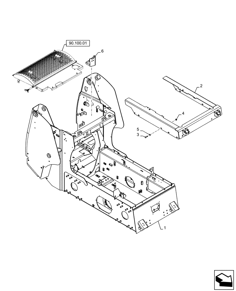 Схема запчастей Case SR200 - (90.100.AG) - CHASSIS HOODS AND COVERS (SR200) (90) - PLATFORM, CAB, BODYWORK AND DECALS