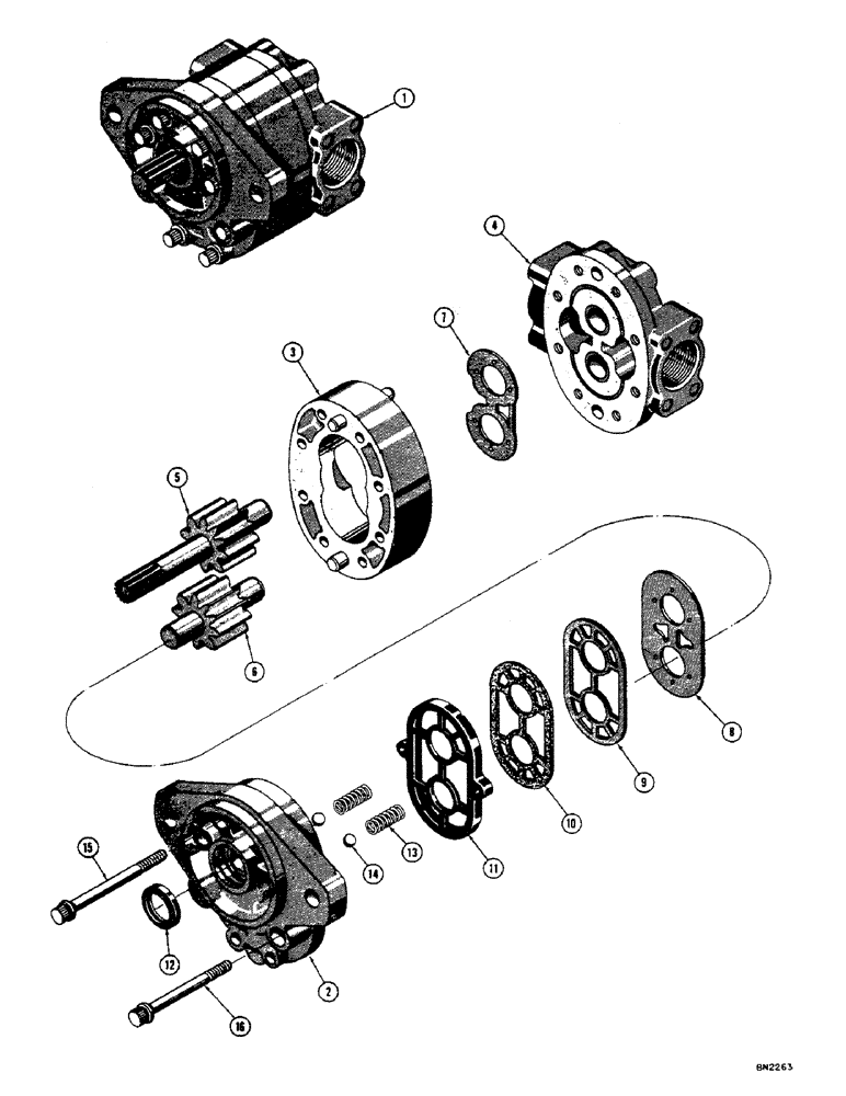 Схема запчастей Case 32S - (034) - D31254 HYDRAULIC PUMP 