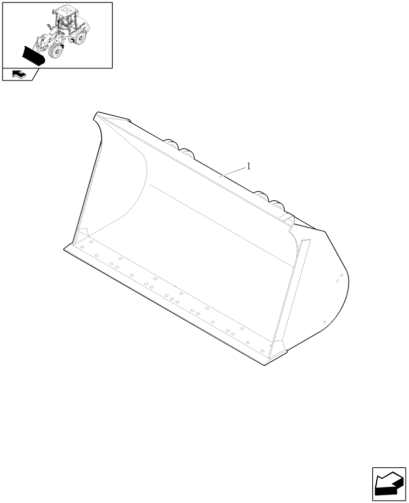 Схема запчастей Case 121E - (151/01) - (0.8M³) X 2050MM BUCKET WITH CUTTING EDGE (09) - LOADER/BACKHOE