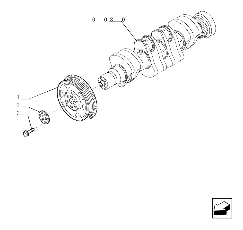 Схема запчастей Case TX742 - (0.08.4[01]) - PULLEY - CRANKSHAFT (10) - ENGINE