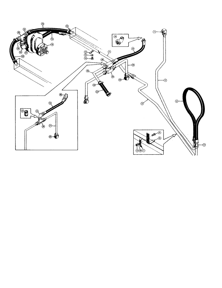 Схема запчастей Case 420BD - (190) - BASIC BACKHOE HYDRAULICS, (WITH EQUALIZER TUBES) 