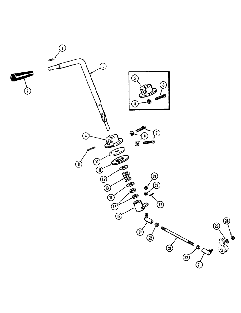 Схема запчастей Case 580B - (074) - UPPER THROTTLE LINKAGE, (188) SPARK IGNITION ENGINE (03) - FUEL SYSTEM