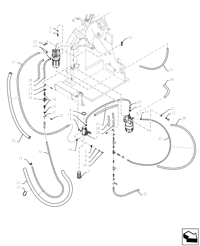 Схема запчастей Case CX235C SR - (10.216.04[01]) - FUEL LINE (10) - ENGINE