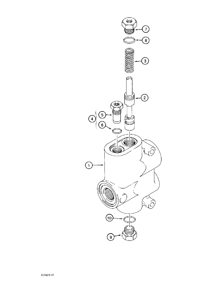 Схема запчастей Case 480F - (8-102) - D132476 FLOW CONTROL VALVE (08) - HYDRAULICS