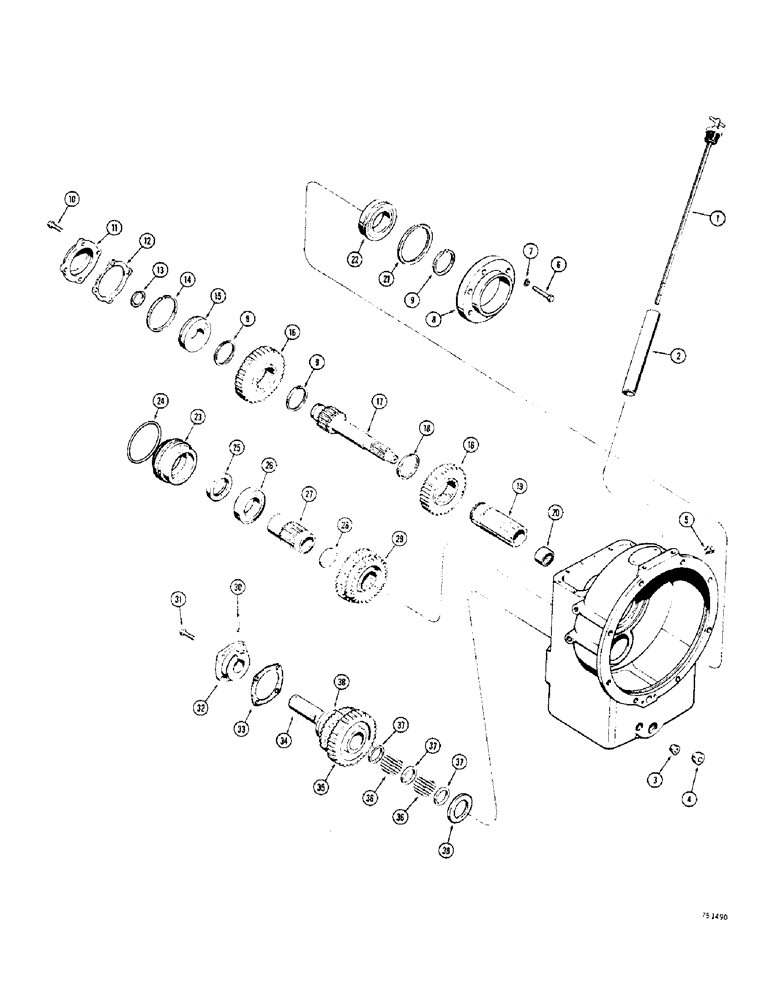 Схема запчастей Case 680CK - (074) - TRANSMISSION, POWER SHUTTLE AND HOUSING (21) - TRANSMISSION