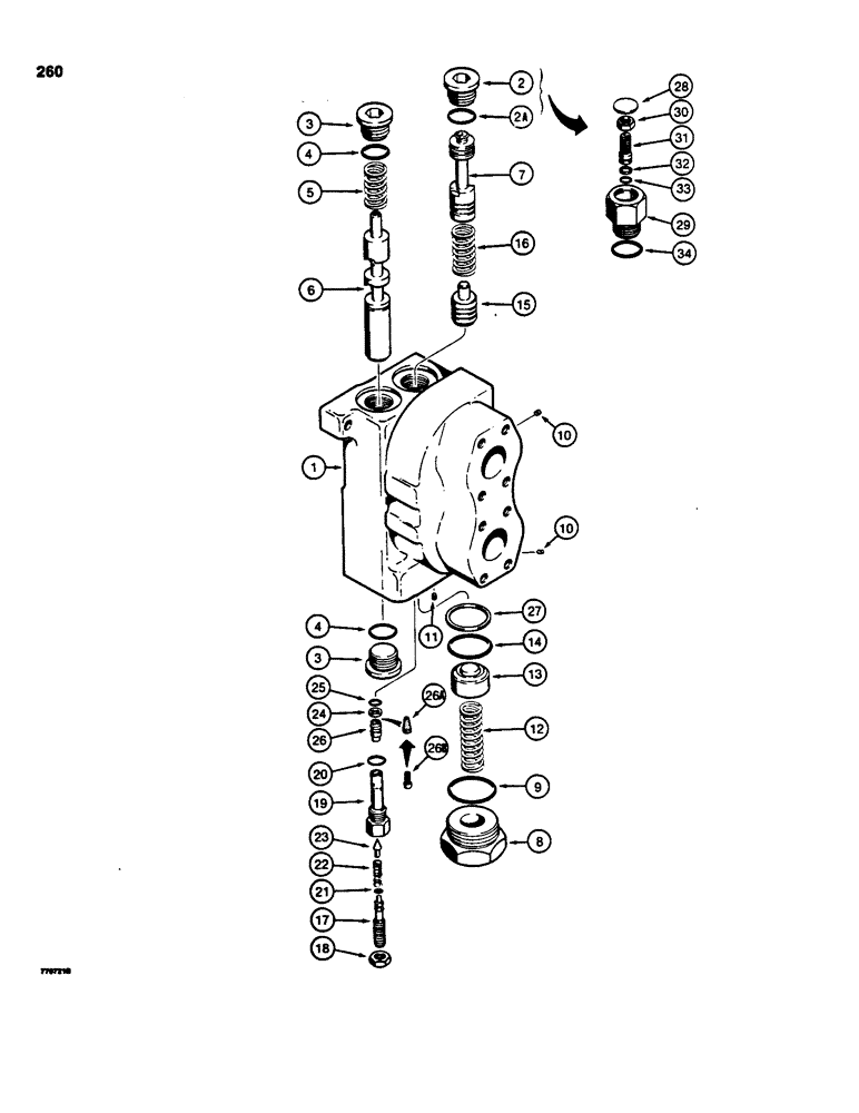 Схема запчастей Case 855C - (260) - D87071 INLET AND OUTLET SECTION (07) - HYDRAULIC SYSTEM