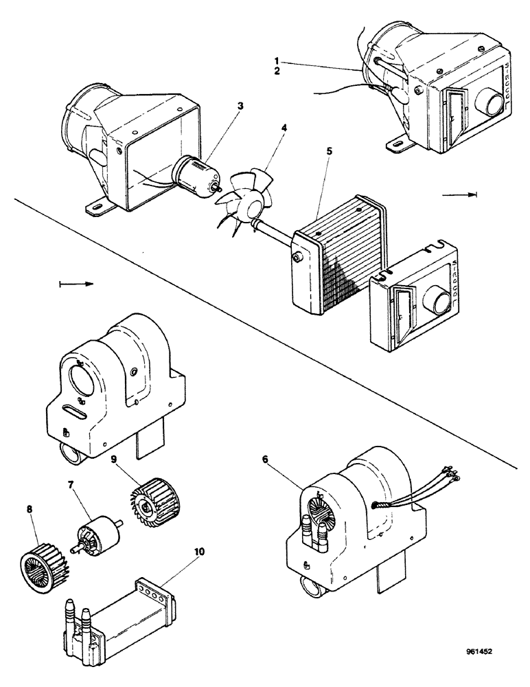 Схема запчастей Case 580G - (541C) - CAB - AUXILIARY HEATER (09) - CHASSIS/ATTACHMENTS