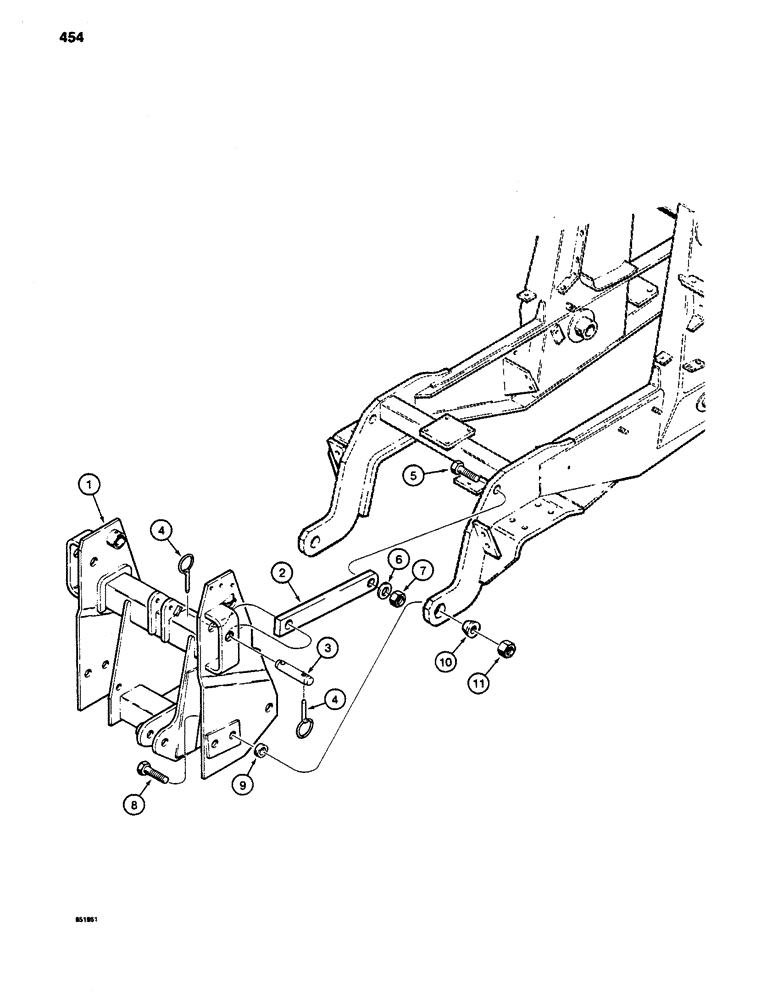 Схема запчастей Case 480D - (454) - THREE-POINT HITCH FRAME AND MOUNTING PARTS (37) - HITCHES, DRAWBARS & IMPLEMENT COUPLINGS