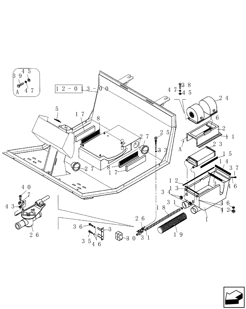 Схема запчастей Case SV223 - (12-022-03[01]) - HEATING (12) - Chassis/Attachments