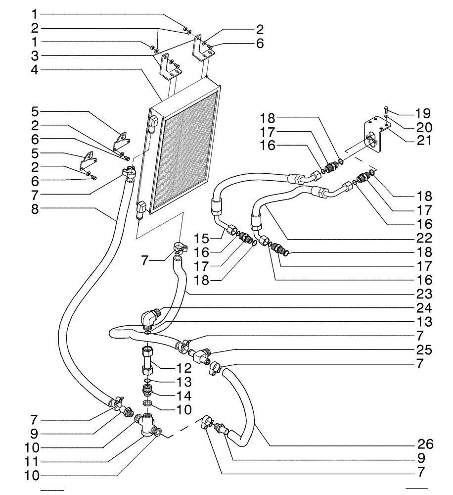 Схема запчастей Case 865B - (06-01[19]) - TRANSMISSION OIL COOLER - (TORQUE CONVERTER) (06) - POWER TRAIN