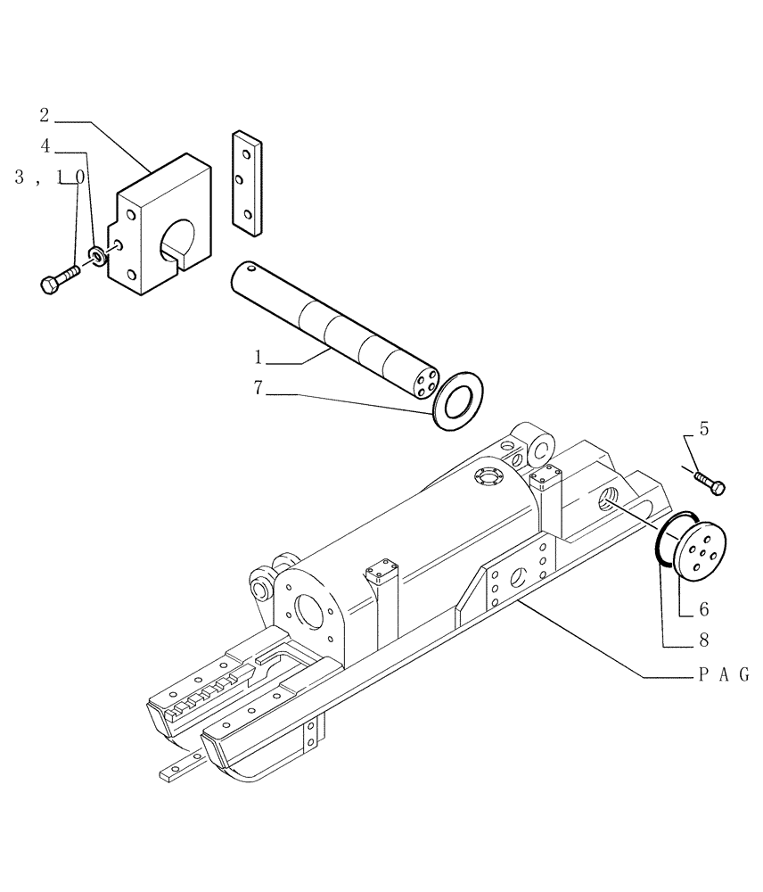 Схема запчастей Case 1850K LT - (9.340[05]) - TRACK FRAME - 7 ROLLERS OPTIONAL CODE 76078107 (19) - OPTIONS