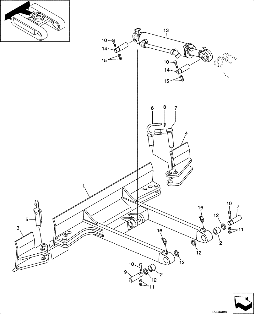 Схема запчастей Case CX14 - (09-24[00]) - DOZER BLADE (09) - CHASSIS/ATTACHMENTS