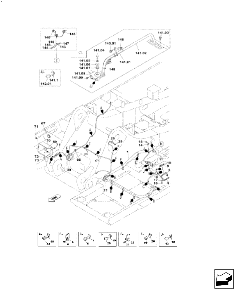 Схема запчастей Case CX470C - (04-001-00[01]) - CHASSIS ELECTRICAL CIRCUIT - FRAME (06) - ELECTRICAL SYSTEMS