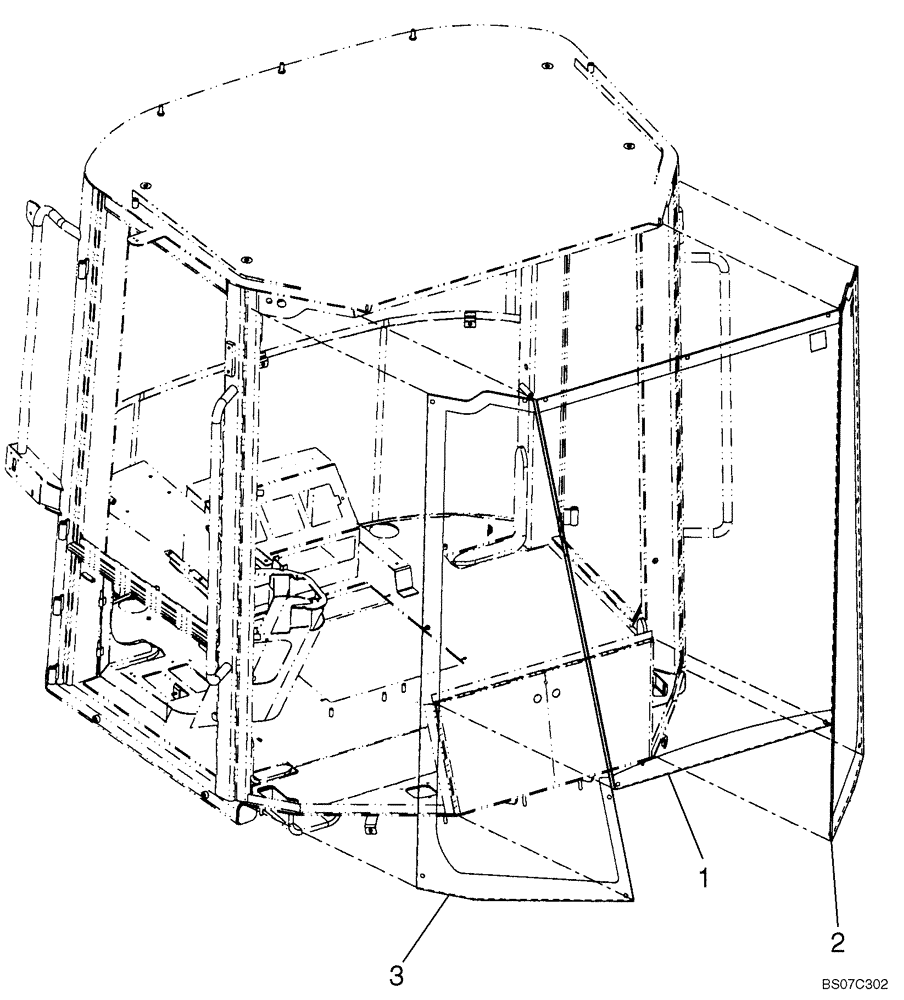 Схема запчастей Case 921E - (09-51) - CAB - GLASS, FRONT (09) - CHASSIS