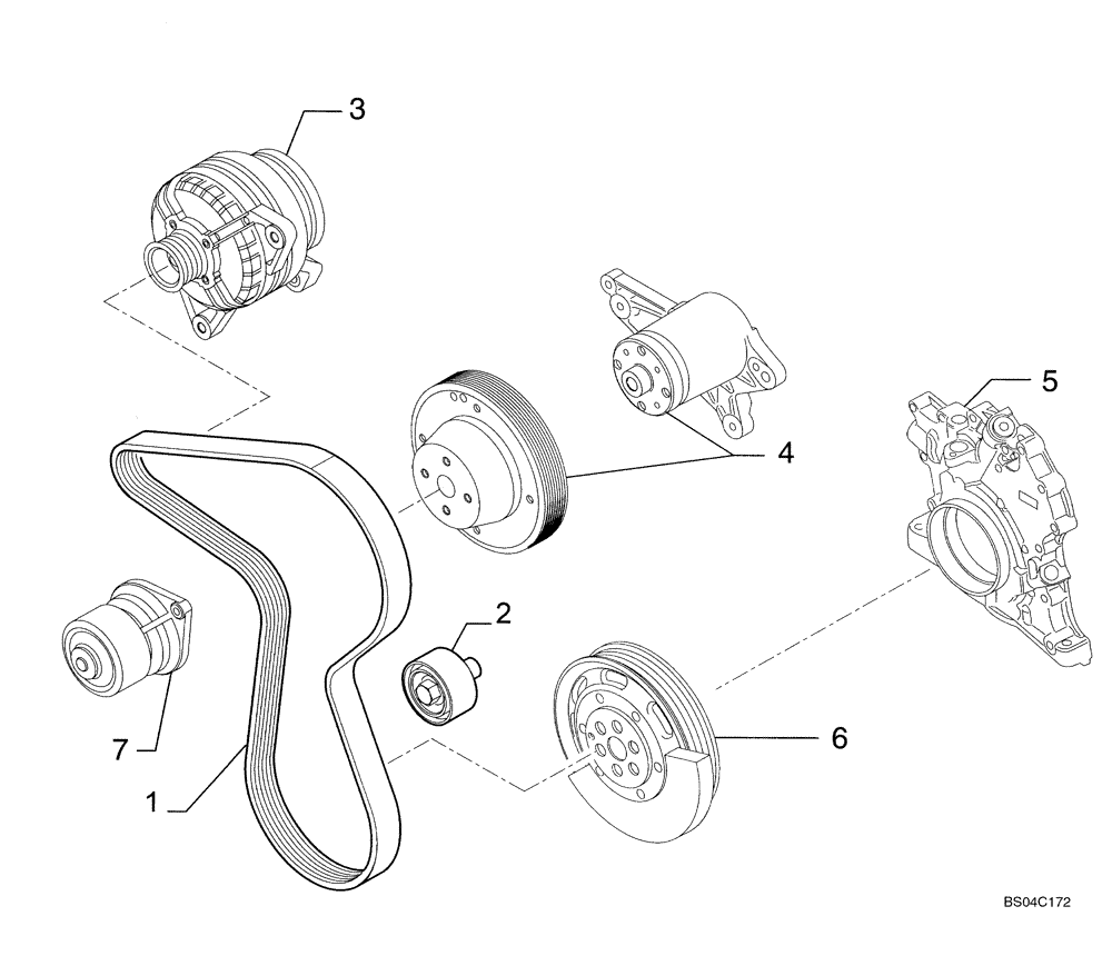 Схема запчастей Case 435 - (02-34) - WATER PUMP - CONTROL (02) - ENGINE