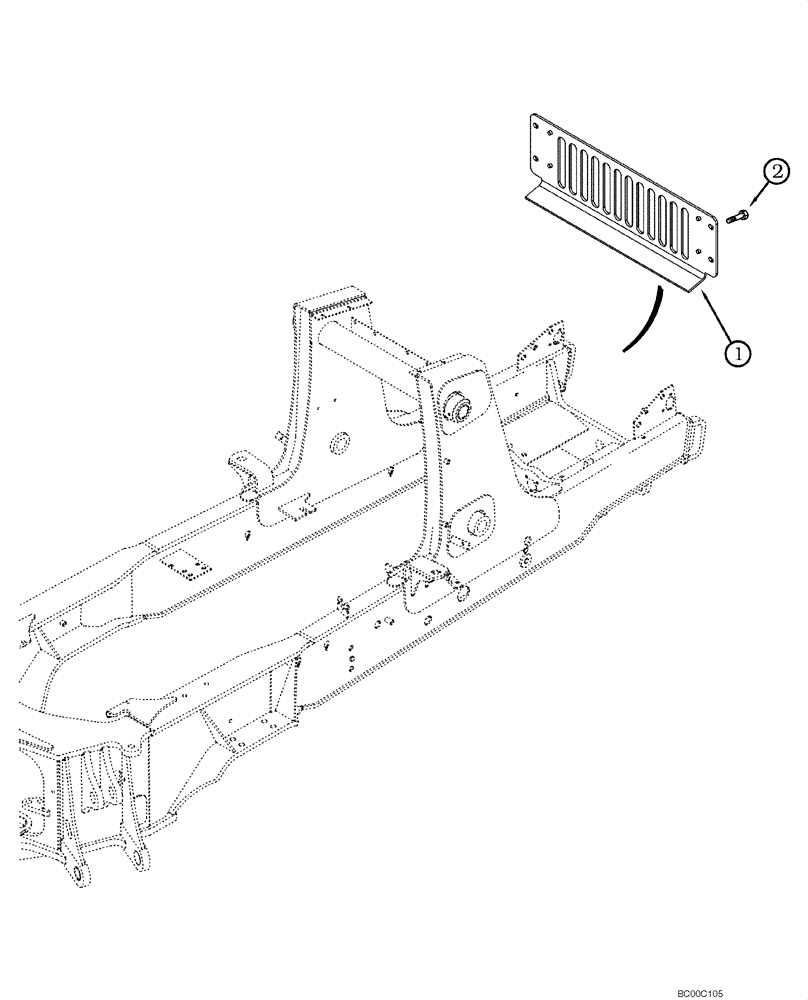 Схема запчастей Case 580M - (09-39) - GUARD, PUMP (09) - CHASSIS/ATTACHMENTS