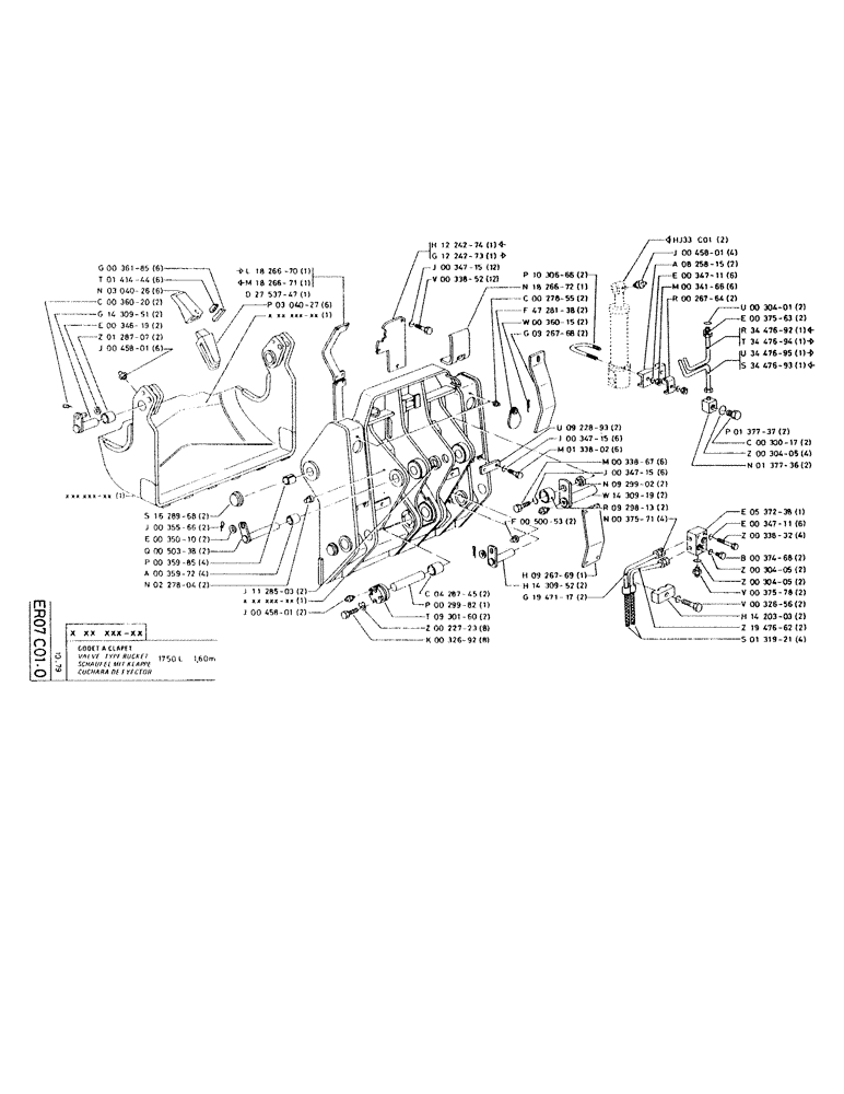 Схема запчастей Case RC200 - (119) - VALVE TYPE BUCKET 