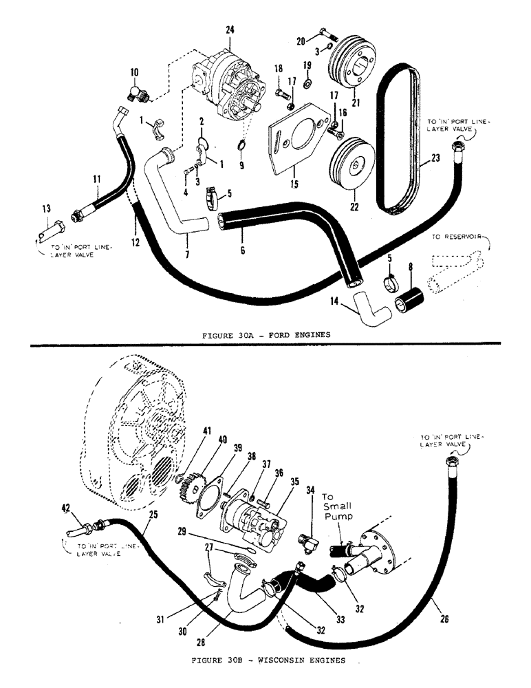 Схема запчастей Case L55 - (62) - LINE LAYER PUMP INSTALLATION 