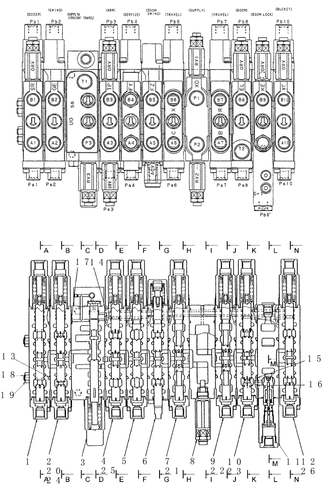 Схема запчастей Case CX31B - (HC001-01) - VALVE ASSY, CONTROL (00) - GENERAL & PICTORIAL INDEX