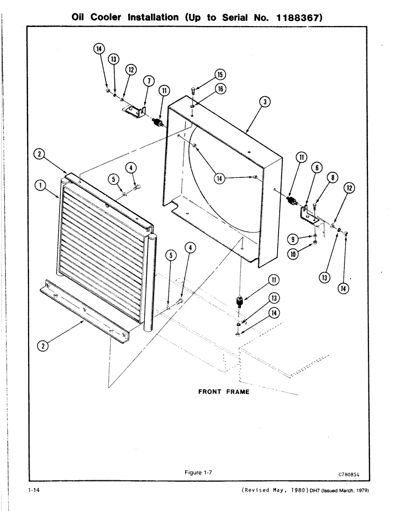 Схема запчастей Case DH7 - (1-14) - OIL COOLER INSTALLATION (UP TO SERIAL NO. 1188367) (35) - HYDRAULIC SYSTEMS