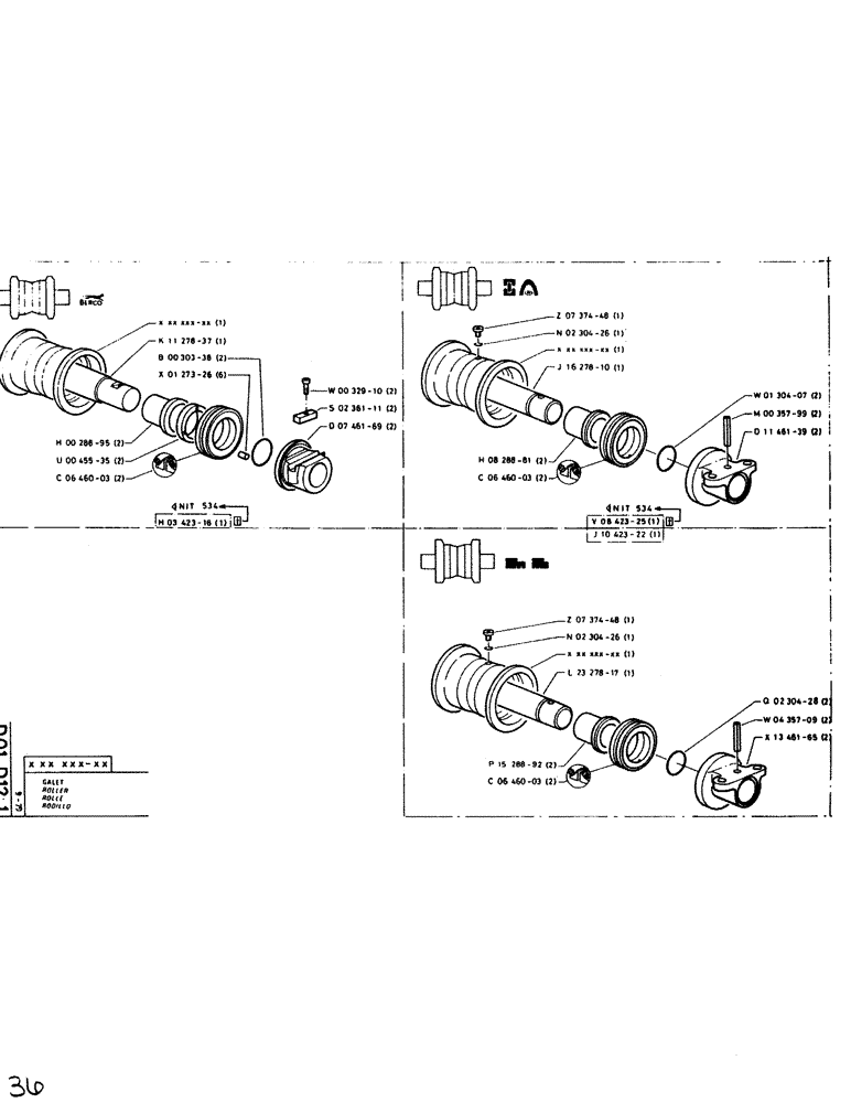 Схема запчастей Case SC150K - (036) - ROLLER 