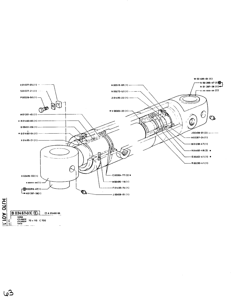 Схема запчастей Case SC150L - (063) - CYLINDER 