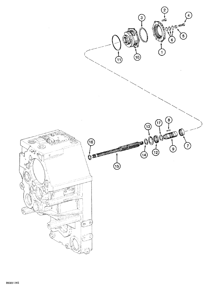 Схема запчастей Case 921 - (6-014) - TRANSMISSION ASSEMBLY L129883, PUMP, OUTPUT GEAR AND SHAFT (06) - POWER TRAIN