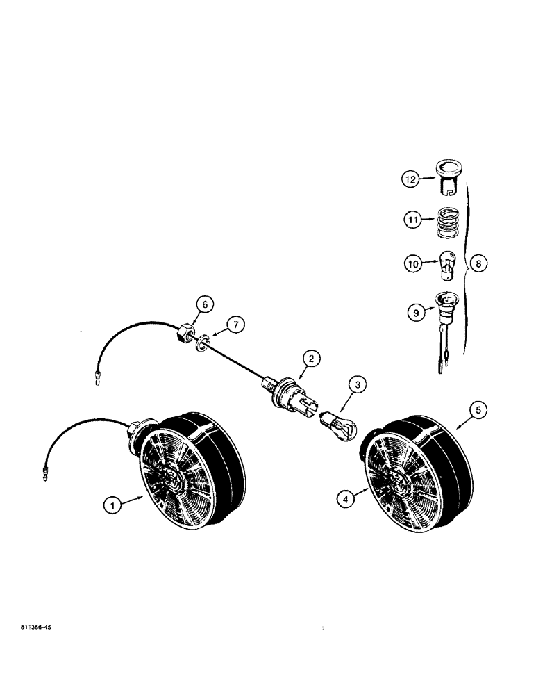 Схема запчастей Case W36 - (4-160) - LAMPS, STOP AND TAIL LAMP (04) - ELECTRICAL SYSTEMS