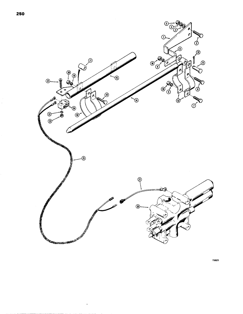 Схема запчастей Case W24B - (250) - LOADER BUCKET RETURN TO DIG (09) - CHASSIS