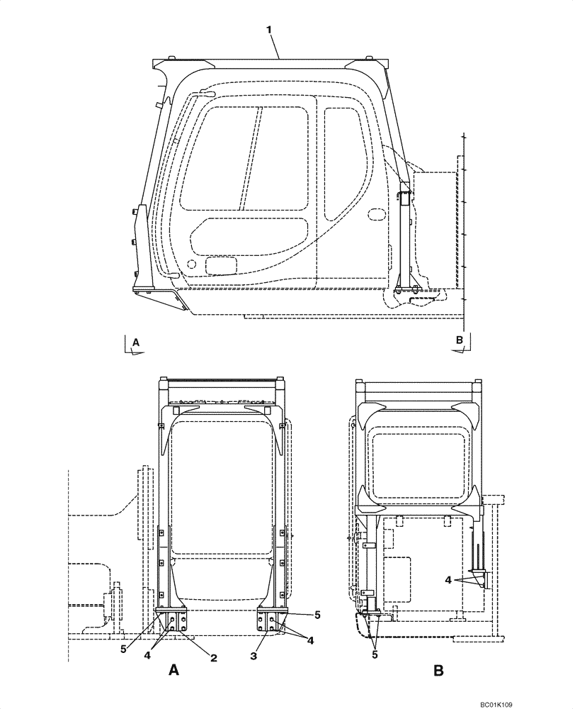 Схема запчастей Case CX800 - (09-41) - CAB - GUARDS (09) - CHASSIS