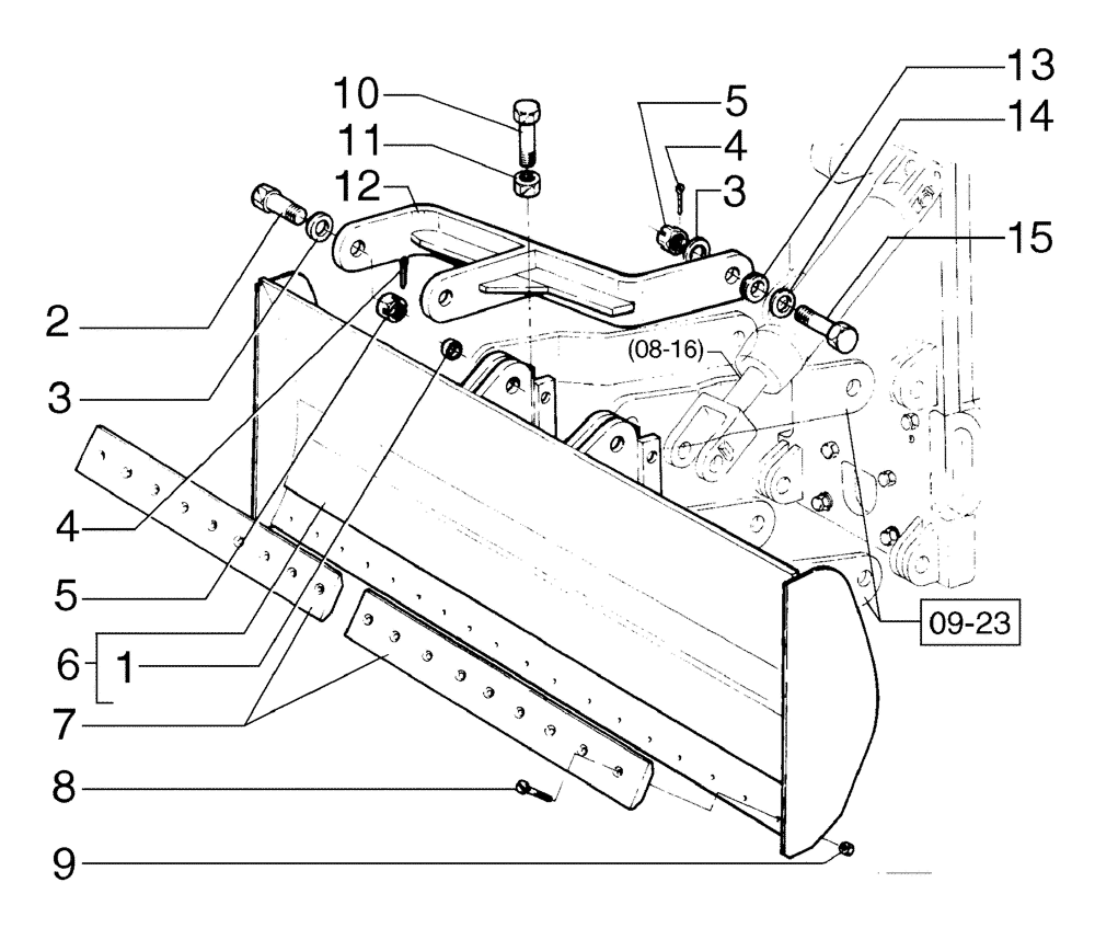 Схема запчастей Case 865B AWD - (09-22[01]) - DOZER BLADE AND SKID PLATES (09) - CHASSIS/ATTACHMENTS