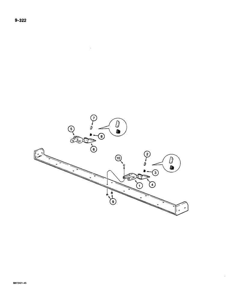 Схема запчастей Case W36 - (9-322) - BUCKET TEETH (09) - CHASSIS/ATTACHMENTS