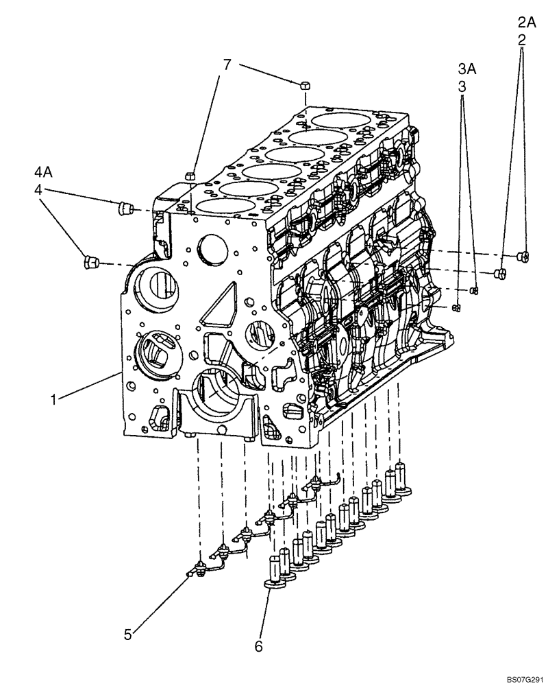 Схема запчастей Case 850L - (02-11) - CYLINDER BLOCK - PLUG ASSY (02) - ENGINE