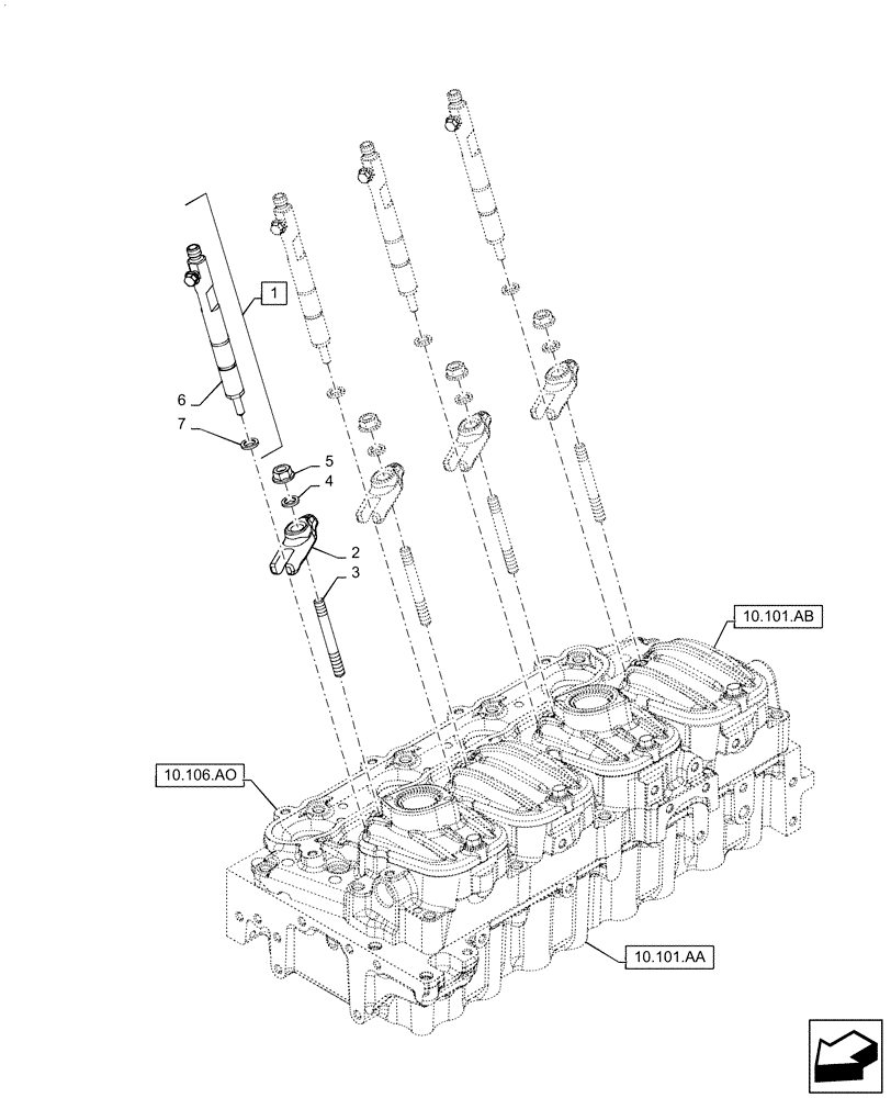 Схема запчастей Case F5CE5454B A005 - (10.218.AF) - INJECTOR (10) - ENGINE