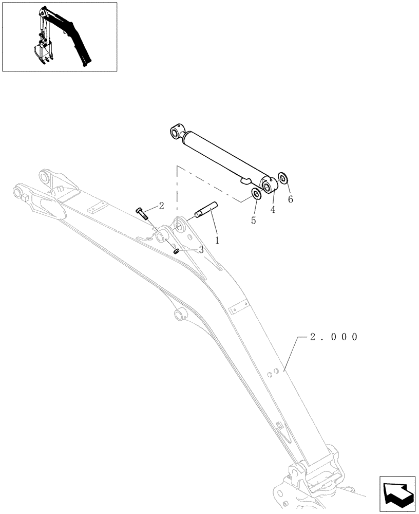 Схема запчастей Case CX27B - (2.020[01]) - ARM CYLINDER ASSEMBLY (02) - Section 2