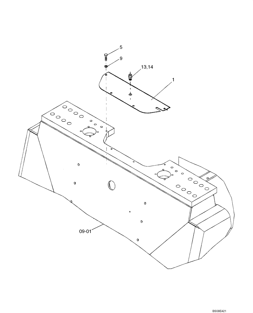 Схема запчастей Case SV210 - (09-05[01]) - COVER, HYDRAULIC TANK (GROUP 468) (ND126701) (09) - CHASSIS/ATTACHMENTS