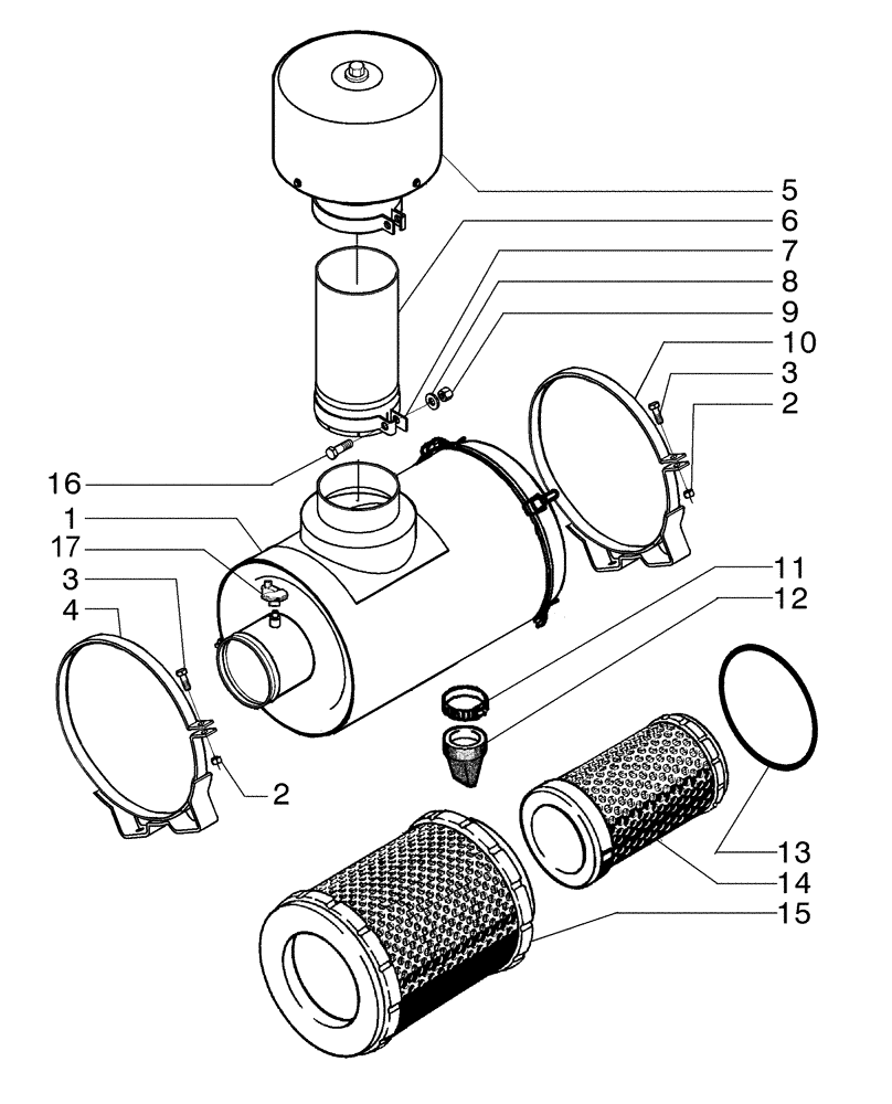 Схема запчастей Case 885B - (02-17[01]) - AIR CLEANER (84187203) (02) - ENGINE