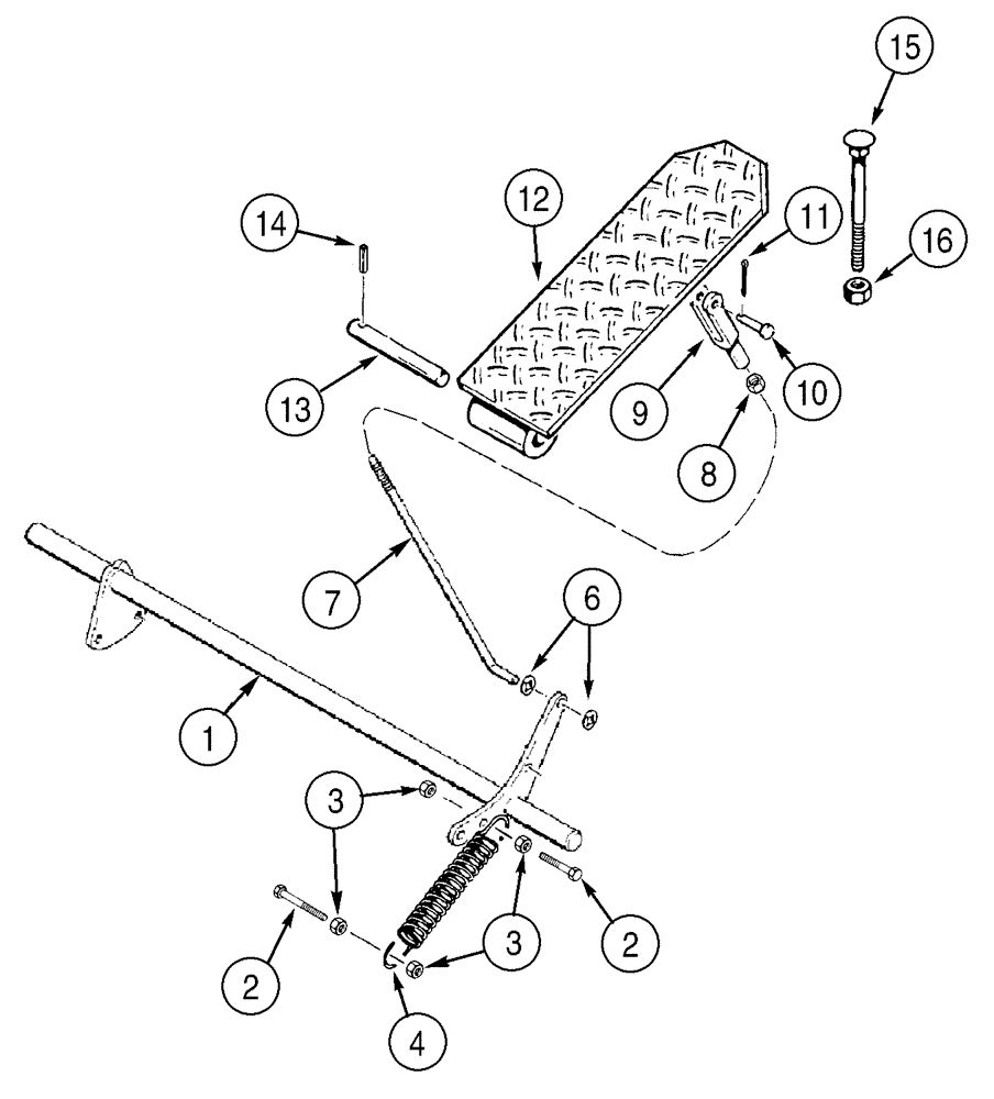 Схема запчастей Case 750H - (03-03) - CONTROLS, THROTTLE PEDAL, ACCELERATOR - MODELS WOTHOUT DECELERATOT (03) - FUEL SYSTEM