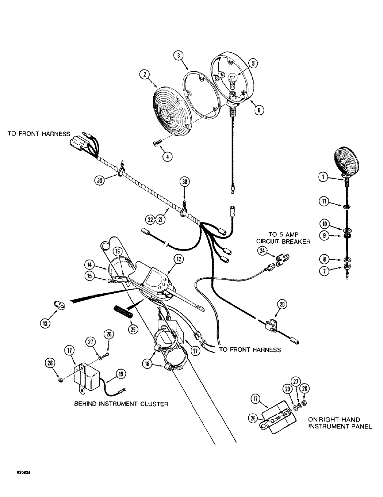 Схема запчастей Case W14FL - (198) - TURN SIGNAL AND FLASHER LAMP, USED BEFORE PIN 9154965 (04) - ELECTRICAL SYSTEMS