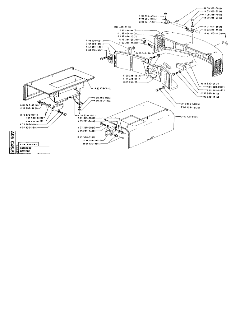 Схема запчастей Case 90BCL - (045) - COWLING (05) - UPPERSTRUCTURE CHASSIS