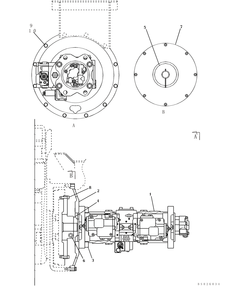 Схема запчастей Case CX330 - (08-02) - PUMP ASSY , HYDRAULIC - COUPLING (08) - HYDRAULICS