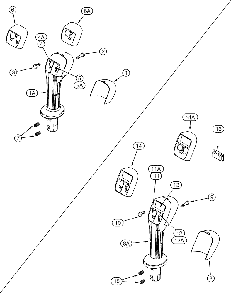 Схема запчастей Case 90XT - (04-27) - CONTROLS, LEFT HAND HANDLE, TWO SWITCH, BRAKE, TWO SPEED (04) - ELECTRICAL SYSTEMS