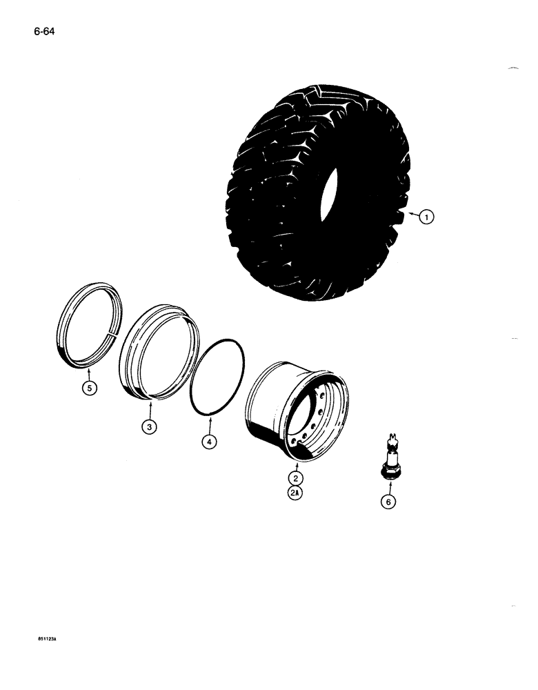 Схема запчастей Case 1085B - (6-064) - WHEELS AND TIRES (06) - POWER TRAIN