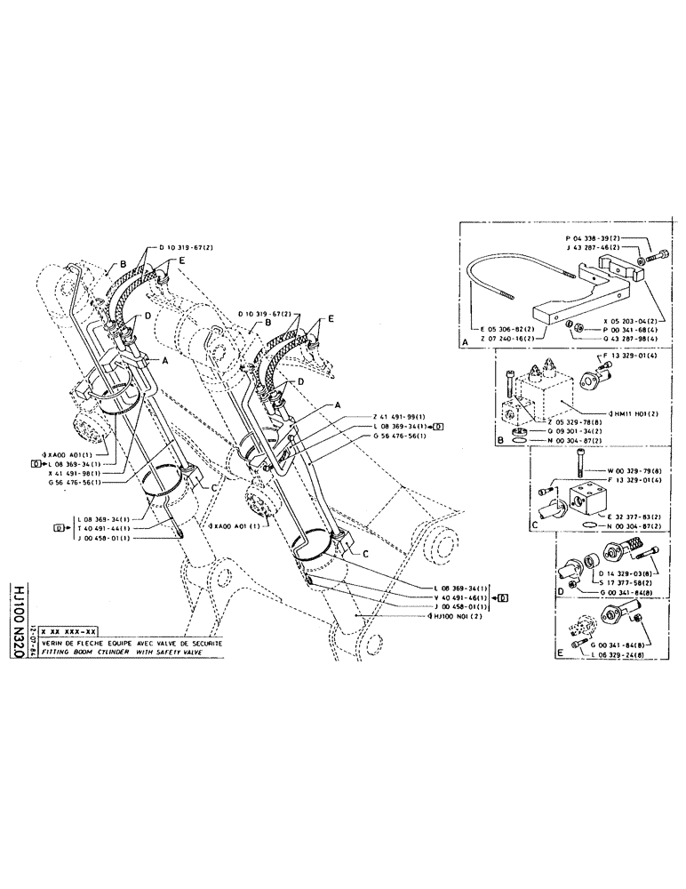 Схема запчастей Case 160CL - (170) - FITTING BOOM CYLINDER WITH SAFETY VALVE (07) - HYDRAULIC SYSTEM