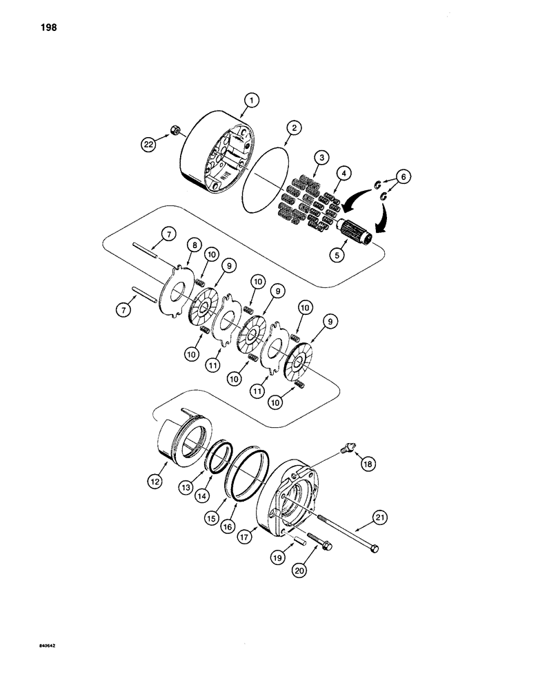 Схема запчастей Case 880C - (198) - S515960 TRACK DRIVE BRAKE, PIN 6205625 AND AFTER (04) - UNDERCARRIAGE